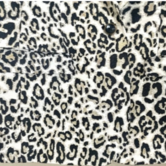 CHICO'S ANIMAL PRINT WITH METALLIC GOLD THREAD BLAZER, SZ 3 - Picture 4 of 8
